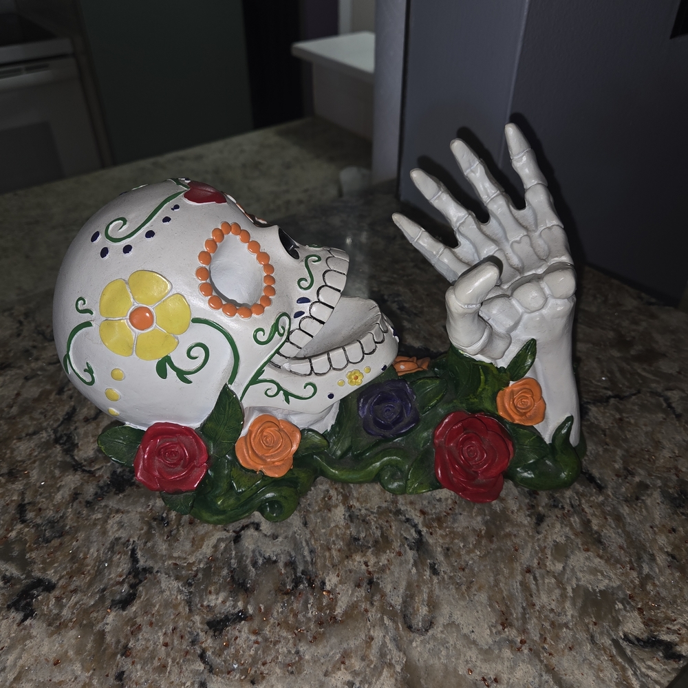 Sugar Skull Wine Bottle Holder